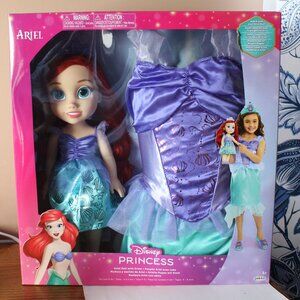 Disney Ariel Doll With Costume Size 4-6X
